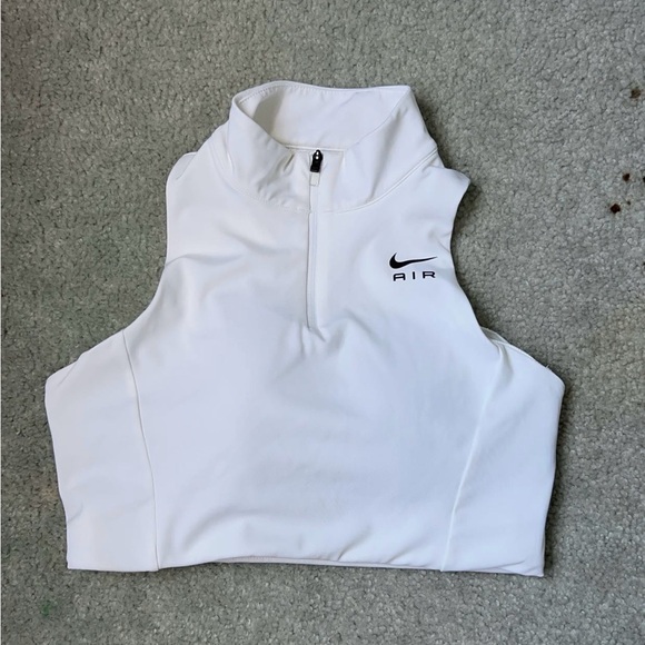White Nike Air Zip Halter Sports Bra - Picture 1 of 6